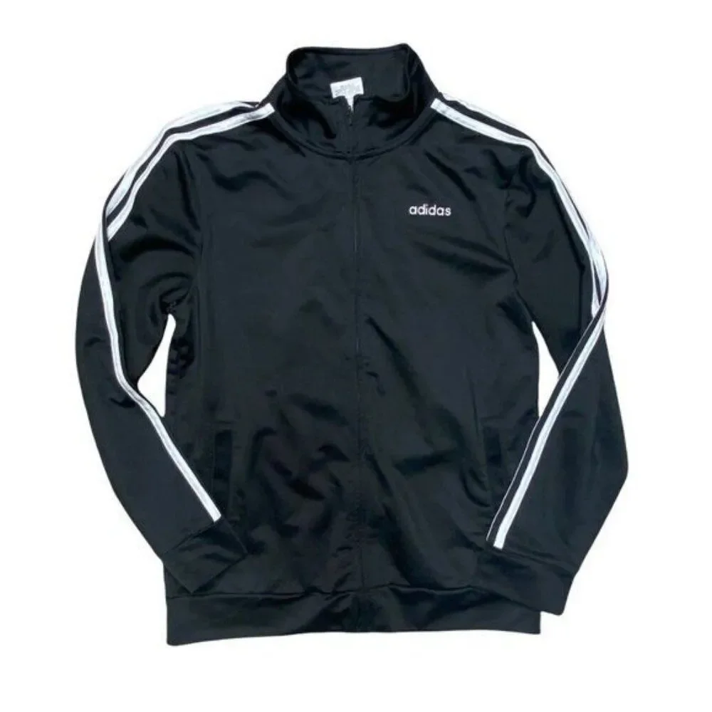 Adidas Boys Large Jacket Black and White
